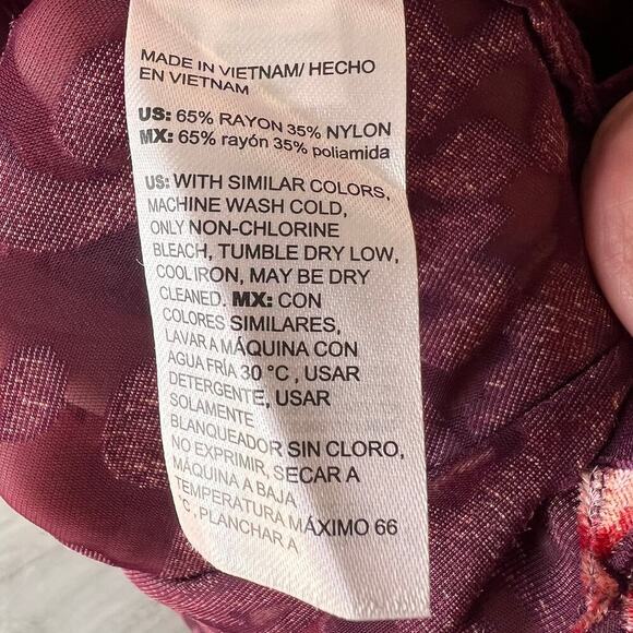 Chicos Blouse Womens Size 1 / US 8 Floral Velvet Burnout Button Down Blouson - Picture 16 of 16